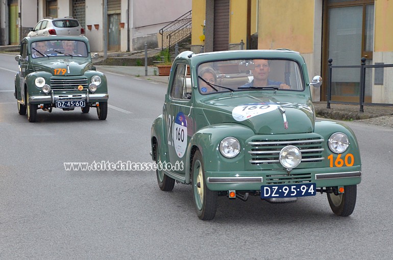 MILLE MIGLIA 2021 - Fiat 500 C Topolino anni 1950 e 1951 [Equipaggi: John Hoorneman e Antonet Hoorneman (n.160) - Arnold Van Der Smeede e Amo Bosman (n.179)]