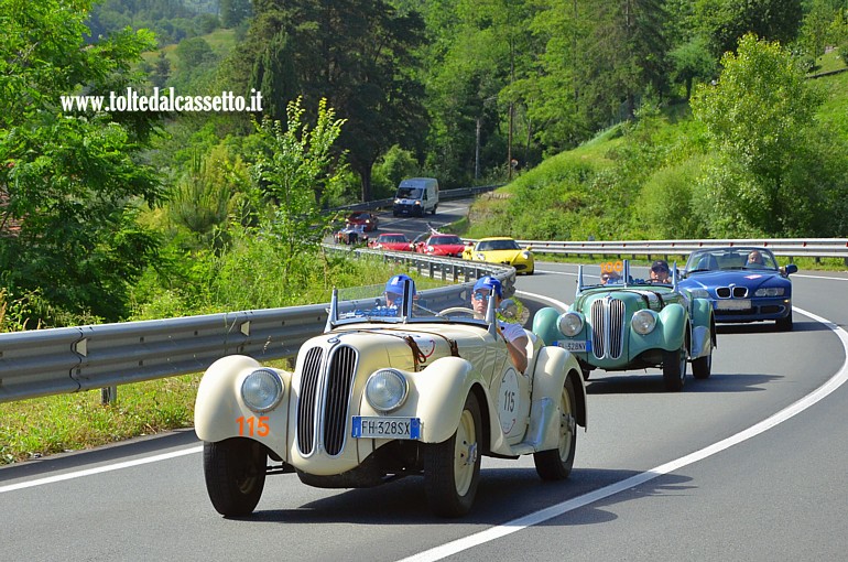 MILLE MIGLIA 2024 - BMW 328 anno 1939 (Equipaggio: Quirino Simone Bonomi e Tarcisio Bonomi - Numero di gara: 115)