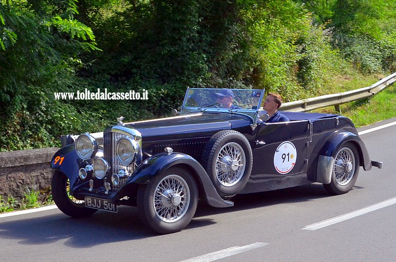 MILLE MIGLIA 2024 - Bentley 3,5 Litre anno 1934 (Equipaggio: Ian Powell e Jack Powell - Numero di gara: 91)
