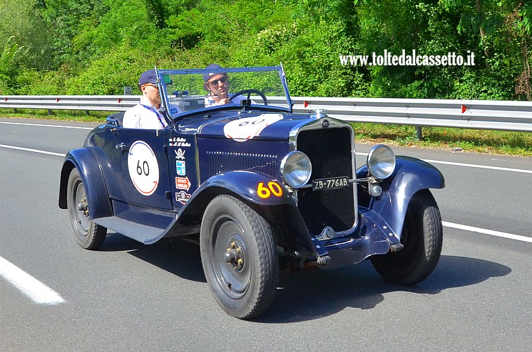 MILLE MIGLIA 2024 - Fiat 514 S anno 1930 (Equipaggio: Fabio Michele Bellini e Edoardo Bellini - Numero di gara: 60)