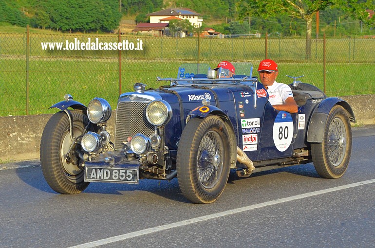 MILLE MIGLIA 2025 - Aston Martin Le Mans anno 1933 (Equipaggio: Enrico Brazzoli e Ennio Tonoli - Numero di gara: 80)