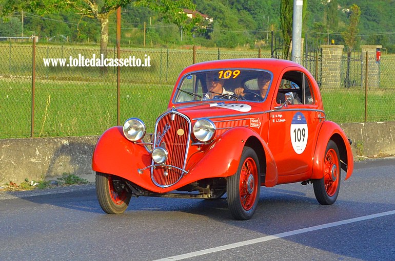 MILLE MIGLIA 2025 - Fiat 508 S Balilla Berlinetta anno 1936 (Equipaggio: Giovanni Pighi e Luigi Callegari - Numero di gara: 109)