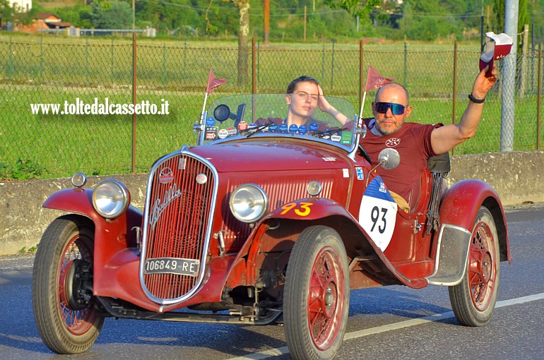 MILLE MIGLIA 2025 - Fiat 508 S Balilla Coppa d'Oro anno 1934 (Equipaggio: Andrea Venturelli e Rita Ferrari - Numero di gara: 93)