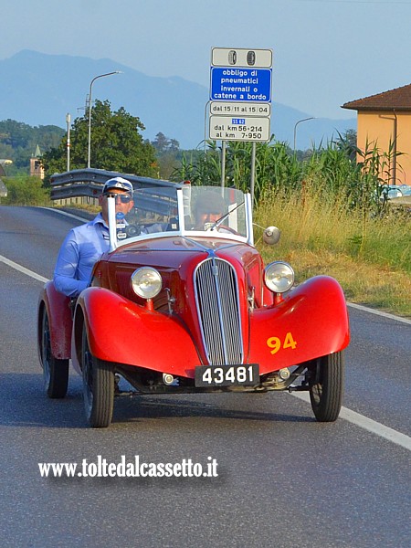 MILLE MIGLIA 2025 - Fiat 508 Balilla Spider Sport anno 1934 (Equipaggio: Marc Lenert e Patrice Silverio - Numero di gara: 94)