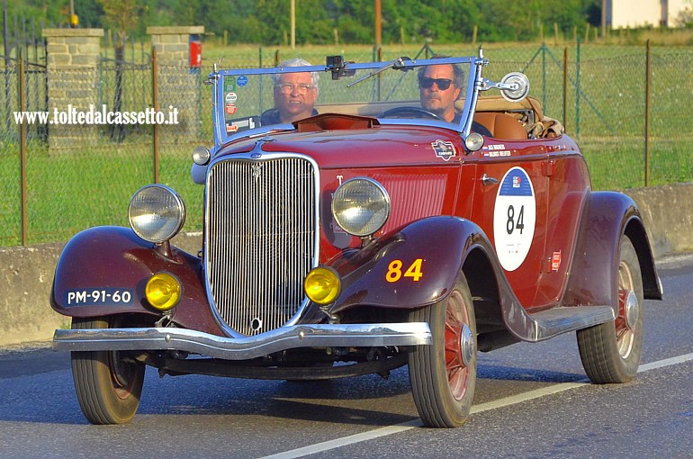 MILLE MIGLIA 2025 - Ford Usa B 8V anno 1933 (Equipaggio: Jack Brouwers e Waldrick Roelofsen - Numero di gara: 84)