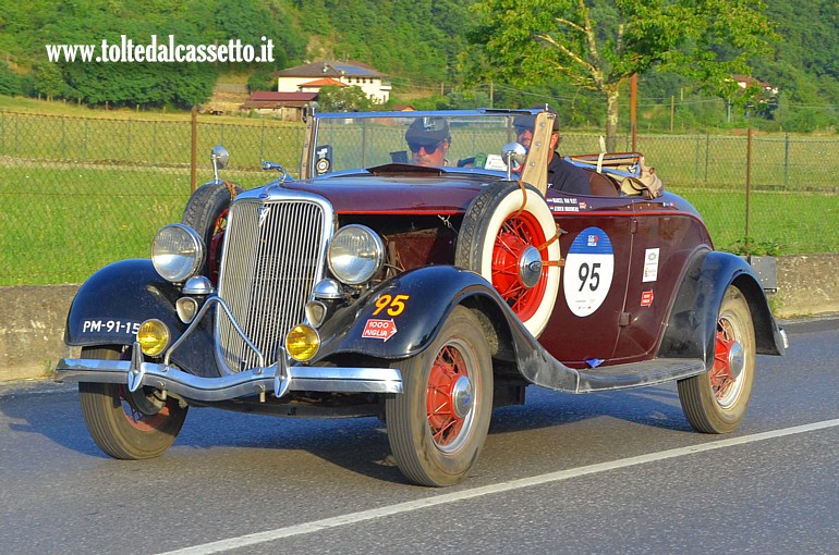 MILLE MIGLIA 2025 - Ford Usa B 8V anno 1934 (Equipaggio: Marcel Van Vliet e Jeroen Brouwers - Numero di gara: 95)