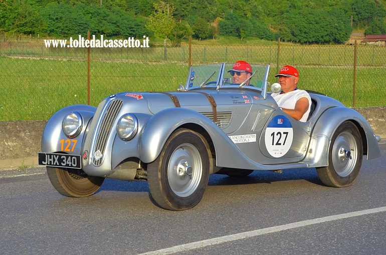 MILLE MIGLIA 2025 - Frazer Nash BMW 328 anno 1938 (Equipaggio: Phillip Jones e Stuart Middleton - Numero di gara: 127 - Team: Francorchamps Motors)