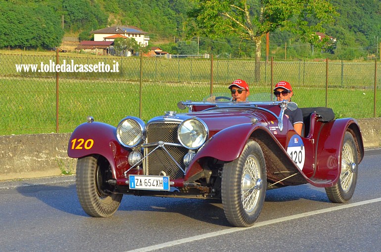 MILLE MIGLIA 2025 - SS Jaguar 100 anno 1937 (Equipaggio: Stefano Landi e Maddalena Degli Oddi - Numero di gara: 120)