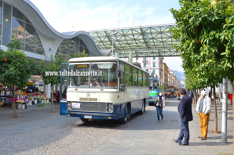 Autobus FIAT 308 CAMERI del 1973 - Motore a 6 cilindri in linea a sogliola;  cilindrata 9.819 cm3;  potenza 194 CV - Il veicolo apparteneva al Comune di Bagnone (Collezione AssoFitram)