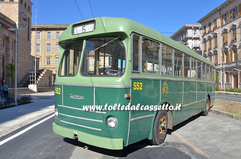 Filobus FIAT 20405F/CGE/Casaro/Tubocar Seac del 1955, che era in servizio col n. 552 presso ACT Cagliari (Museo Nazionale Trasporti)