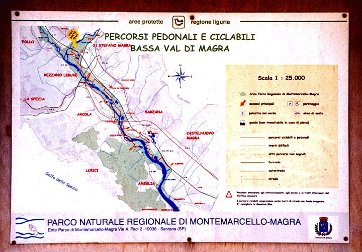 FIUME MAGRA - Informazione turistica su percorsi pedonali e ciclabili della Bassa Val di Magra