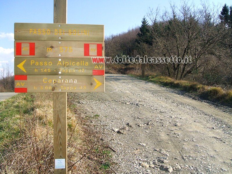 ALTA VIA DEI MONTI LIGURI - Altimetria e distanze orarie al Passo dei Solini, lungo il breve tratto in territorio toscano