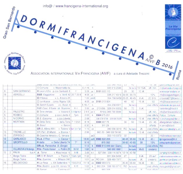 Guida "DORMIFRANCIGENA B - Gran San Bernardo / Roma 2016 (6a edizione) - Tradotta in tutte le lingue - Comprhensible en toutes langues- Understandable in all languages - Verstaendlich in allen Sprachen