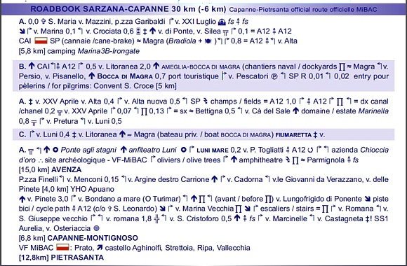 AIVF - Roadbook Via Francigena tra Sarzana-Capanne