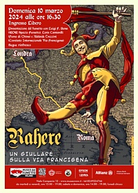 MILANO (10 marzo 2024) - Locandina di presentazione del fumetto "Rahere. Un giullare sulla Via Franigena"