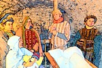 ALBIANO MAGRA (Presepe vivente) - Bozzetto della Natività con Re Magi ricavato dalla fotografia originale