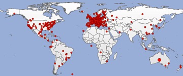 TOLTE DAL CASSETTO - Distribuzione geografica delle visite (Fonte Histats.com)