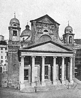GENOVA - La Chiesa della Annunziata o Nunziata in una fotografia di inizio '900