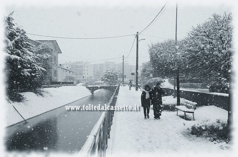 CANALE LUNENSE - Paesaggio con neve a S.Stefano di Magra (vista in direzione Nord)