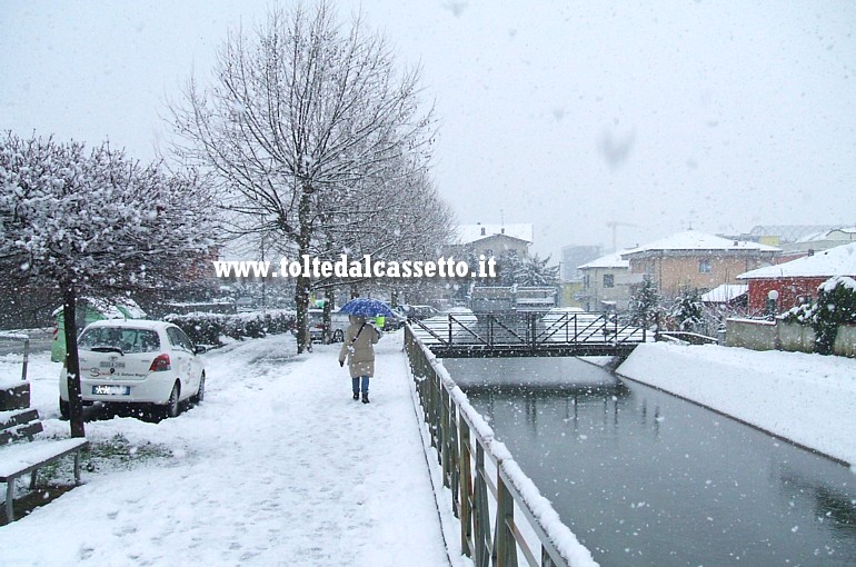 CANALE LUNENSE - Paesaggio con neve a S.Stefano di Magra (vista in direzione Sud)