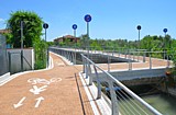 CICLOVIA TIRRENICA - A Castelnuovo Magra il tratto dove la pista scorre su ambedue le sponde del Canale Lunense