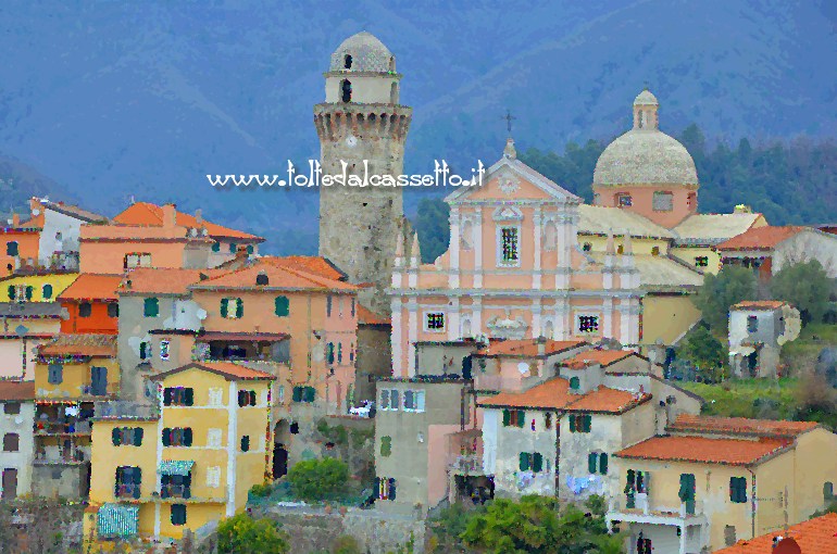 ORTONOVO - Chiesa di San Lorenzo e Torre di Guinigi (quadro)