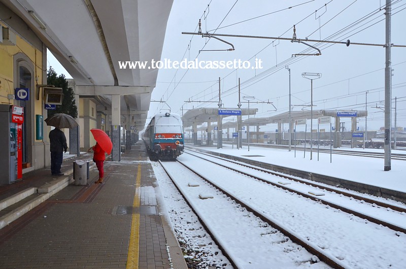 SANTO STEFANO DI MAGRA - La stazione durante la nevicata di marzo 2018
