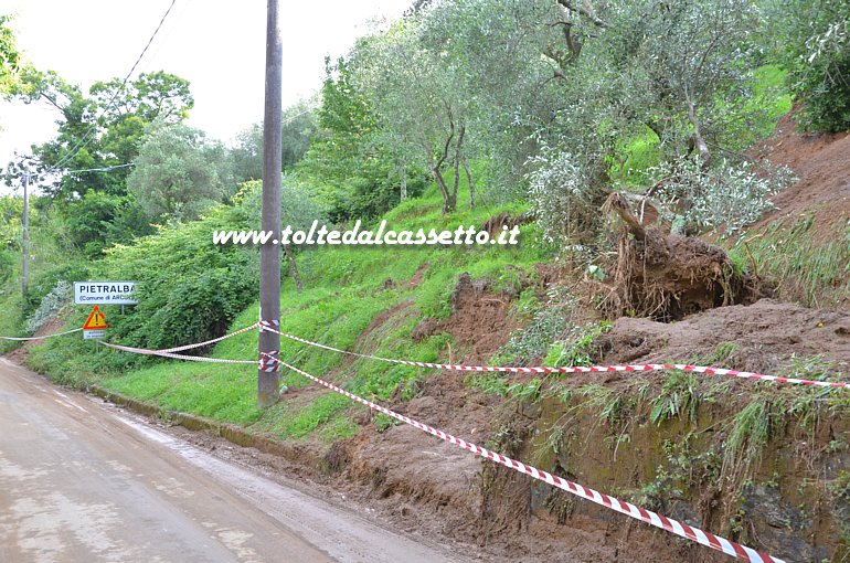 PIETRALBA DI ARCOLA (Nubifragio del 14-06-2016) - Smottamento di un uliveto