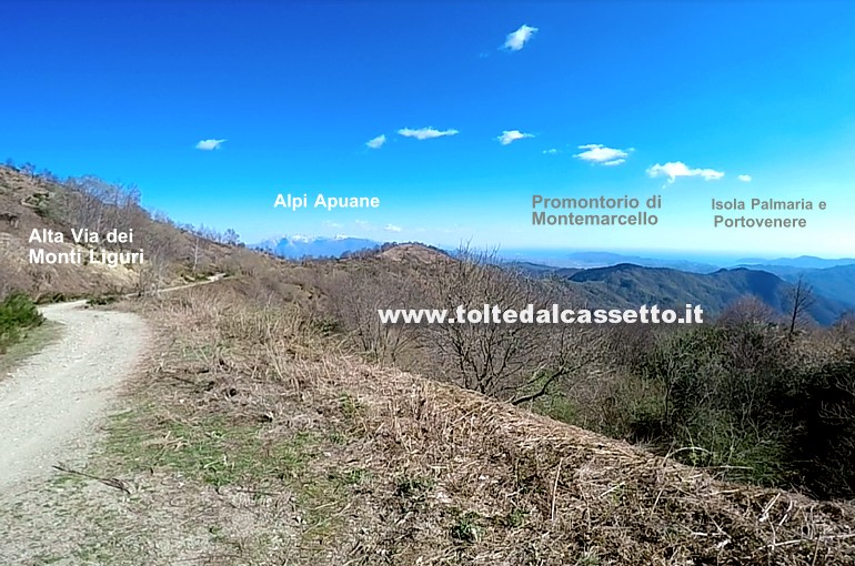 MONTE CORNOVIGLIO (Alta Via dei Monti Liguri) - Panorama in direzione della costa ligure-toscana