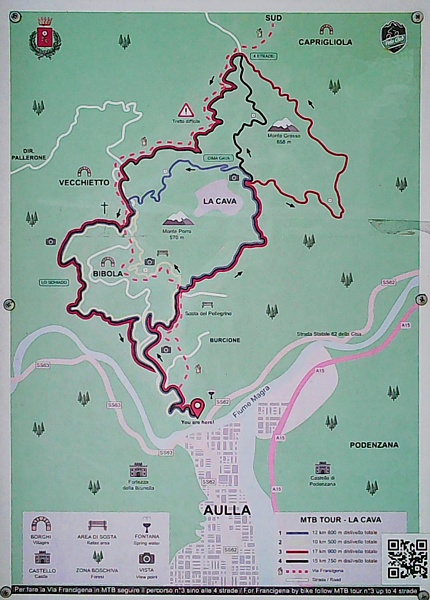AULLA - Segnaletica turistica del Mountain Bike Tour La Cava