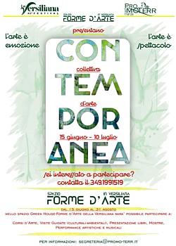 Locandina di "Contemporanea" alla Versiliana di Marina di Pietrasanta