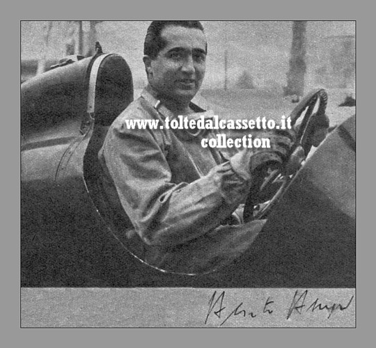 ALBERTO ASCARI (con autografo) al volante di una monoposto da corsa