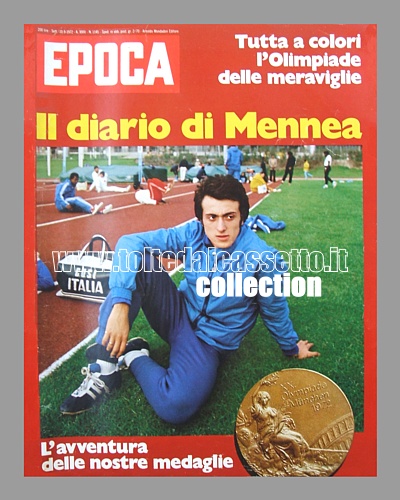 EPOCA del 10 settembre 1972 - In copertina Pietro Mennea che, nel suo diario, racconta i giochi della XX Olimpiade (Monaco di Baviera)