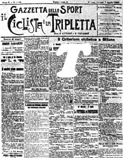 GAZZETTA DELLO SPORT - Primo numero del 7 aprile 1896