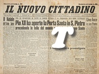 IL NUOVO CITTADINO del 25 dicembre 1949 - Pio XII presenzia in San Pietro alla cerimonia d'apertura dell'Anno Santo