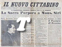 IL NUOVO CITTADINO del 30 novembre 1952 - Giuseppe Siri, arcivescovo di genova, figura tra i monsignori che il 12 gennaio 1953 riceveranno la Sacra Porpora