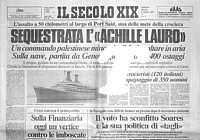 IL SECOLO XIX dell'8 ottobre 1985 - In prima pagina il sequestro della motonave da crociera "Achille Lauro"