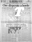 IL SECOLO XIX del 9 ottobre 1985 - Ore disperate a bordo per gli ostaggi della motonave "Achille Lauro" in mano ai terroristi