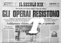 IL SECOLO XIX del 15 dicembre 1981 - Gli operai di Solidarnosc resistono ai militari polacchi