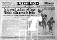 IL SECOLO XIX del 29 novembre 1980 - Pioggia e neve sui terremotati. Le tendopoli crollano nel fango. Migliaia nella morsa del freddo. Altre persone estratte vive dalle macerie...