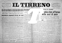 IL TIRRENO del 17 agosto 1945 - L'Imperatore giapponese Hiro Hito ordina la cessazione delle ostilit