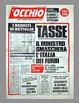 L'OCCHIO del 19 marzo 1980 - Il quotidiano, diretto da Maurizio Costanzo, dedica una prima pagina al ministro Reviglio che smaschera i presunti evasori fiscali