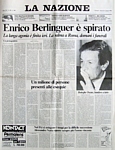 LA NAZIONE del 12 giugno 1984 - Enrico Berlinguer è spirato