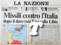 LA NAZIONE del 16 aprile 1986 - Missili contro l'Italia dopo il duro raid Usa sulla Libia