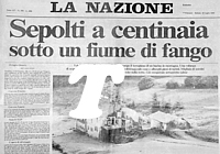 LA NAZIONE del 20 luglio 1985 - La tragedia di Stava: sepolti a centinaia sotto un fiume di fango