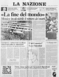 LA NAZIONE del 21 settembre 1985 - Prima pagina sul terremoto in Messico