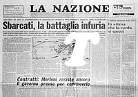 LA NAZIONE del 22 maggio 1982 - Guerra delle Falkland: i soldati britannici sbarcano per riconquistare il territorio in mano agli argentini