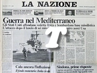LA NAZIONE del 25 marzo 1986 - Guerra nel Mediterraneo: gli Usa attaccano la Libia