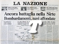 LA NAZIONE del 26 marzo 1986 - Ancora battaglia nel Golfo della Sirte: bombardamenti e navi affondate