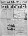 LA NAZIONE (italiana) del 27 ottobre 1956 - Prima pagina dedicata all'insurrezione in Ungheria